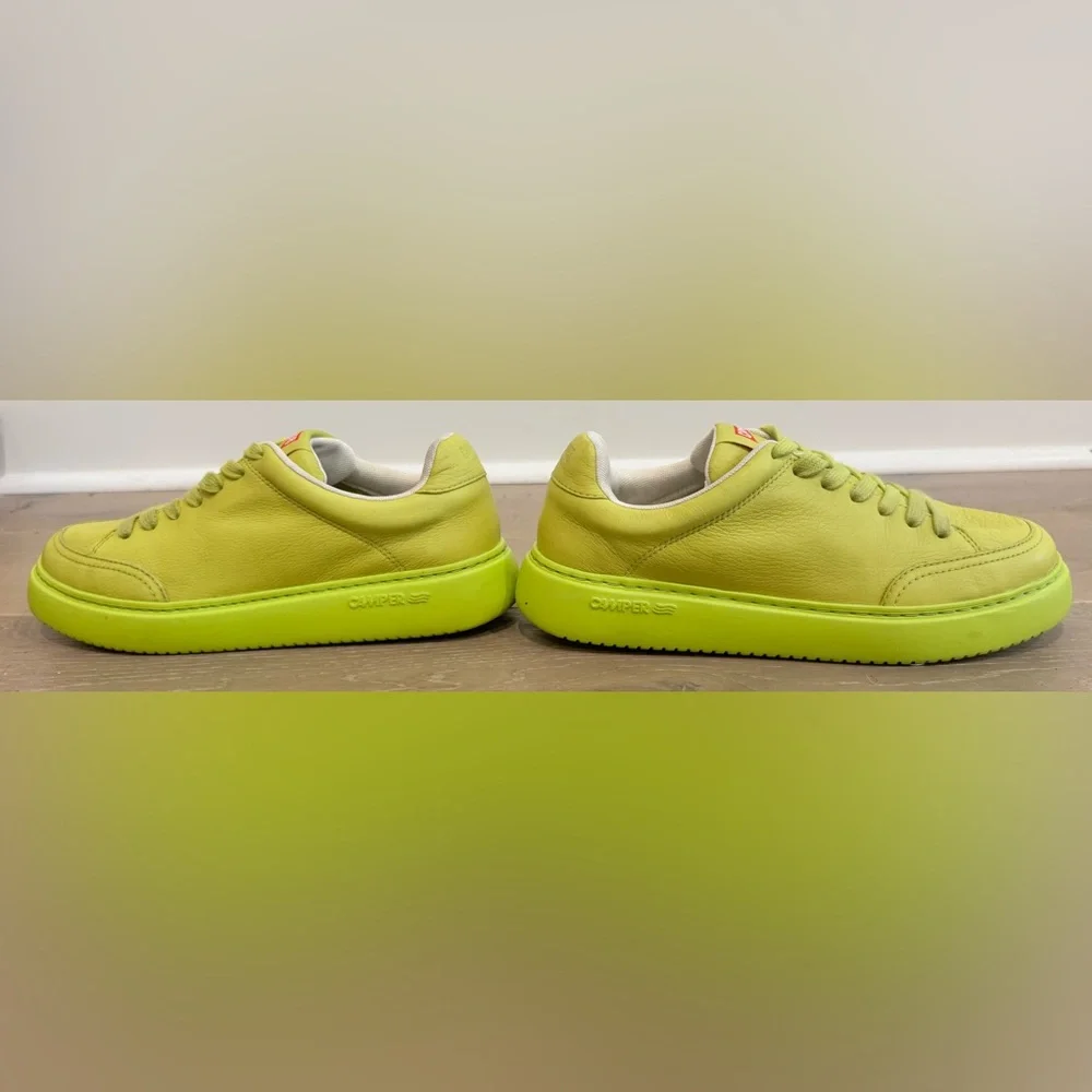 Camper Lime Green Leather Sneakers - Picture 3 of 6